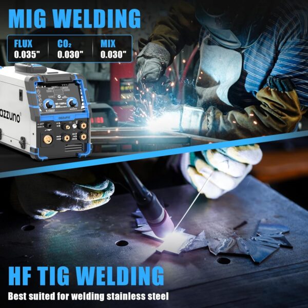 AZZUNO 5-in-1 160A Multiprocess Welder: Plasma Cutter, TIG, MIG & Stick Welding Machine - Image 5