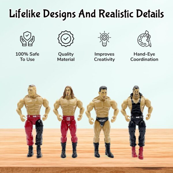 WWE Wrestling Action Figures Set - 12 Realistic 7-Inch Fighters for Kids' Play - Image 6