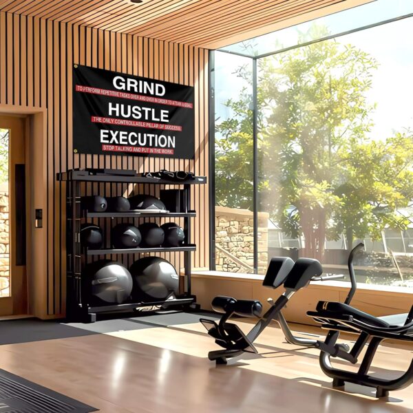 Motivational Fitness Flag 3x5 Ft | Hustle Grind Execution Gym Decor Banner - Image 3