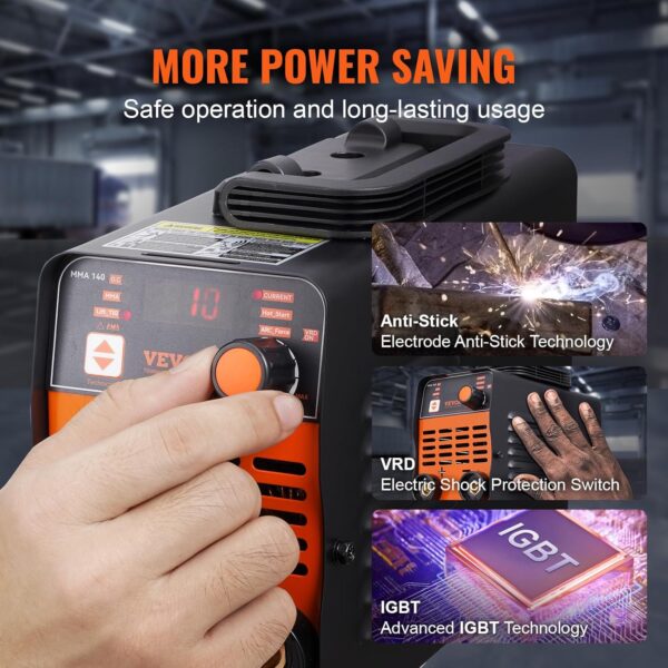 VEVOR 140Amp 2-in-1 Mini Portable ARC/TIG Welder Machine for DIY & Repair - Image 5