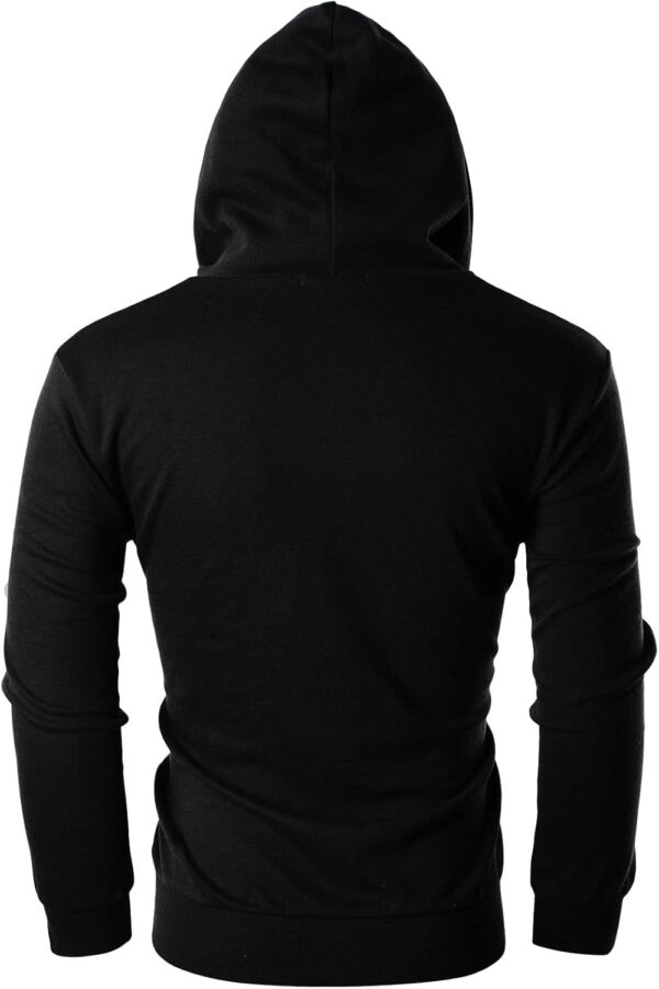 Ohoo Men's Lightweight Slim Fit Full Zip Hoodie Jacket with Pockets - Image 3