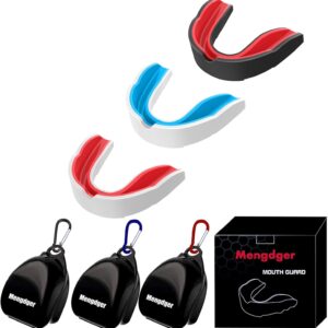 Youth Mouth Guard Football MouthGuard Sports Kids Boys Mouthpiece Teeth Braces EVA Double Colored for MMA Boxing Rugby Kickboxing Taekwondo Softball Lacrosse(3 Pack)