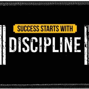 Success Starts with Discipline | Hook and Loop Attach for Hats, Jeans, Vest, Coat | 2x3 in | by Pull Patch