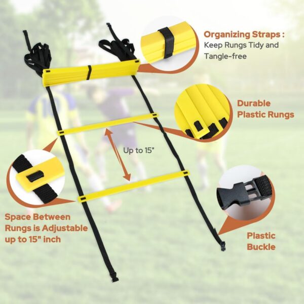 GHB Pro 20ft Agility Ladder - 12 Rungs Speed Training Gear for Athletes - Image 3