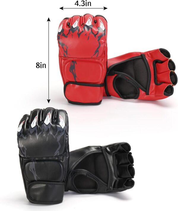 2 Pair Half Finger Boxing Gloves for Men Women | Kickboxing MMA Training Gloves - Image 7