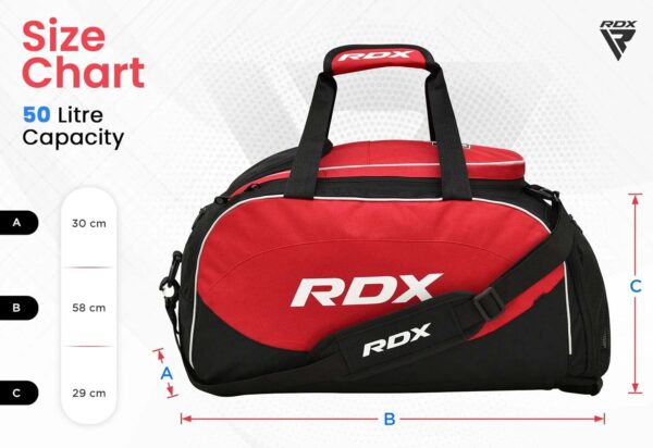 RDX Large Gym Duffle Bag: Lightweight Sports & MMA Fitness Travel Backpack - Image 5