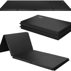 Gymnastics Mat 4'x10'x2" Floding Interlocking Gymnastics Mats with Carrying Handles Thick Gym Mat for Tumbling, MMA, Martial Arts, Gymnastics, Stretching, Core Workouts