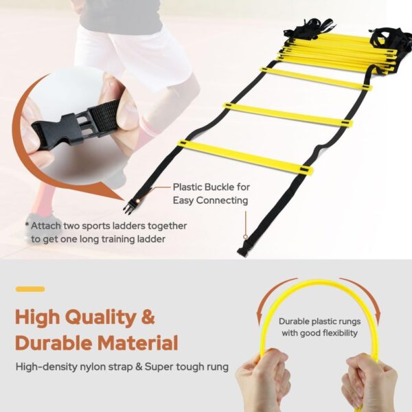 GHB Pro 20ft Agility Ladder - 12 Rungs Speed Training Gear for Athletes - Image 2