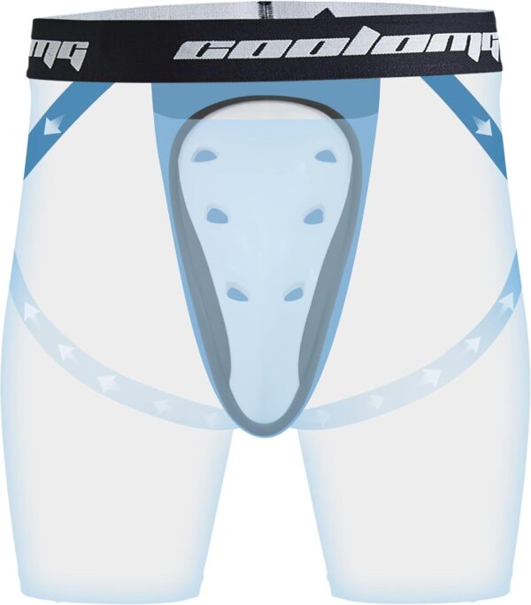 COOLOMG Men's Compression Shorts Cup Sliding Gear Baseball Football MMA Hockey - Image 2