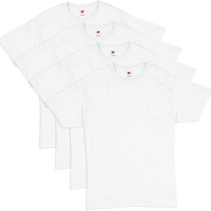Hanes Men's Short Sleeve T-Shirt Pack, Essentials Crewneck Cotton T-Shirt, 4 or 6 Pack