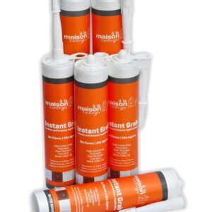 A la Maison Instant Grab - Ceiling Tile, Wall Panel & Crown Molding Adhesive - High-Strength, Water-Resistant Glue for Indoor/Outdoor Use - Easy-Apply, Quick-Bond Formula (6-Pack)
