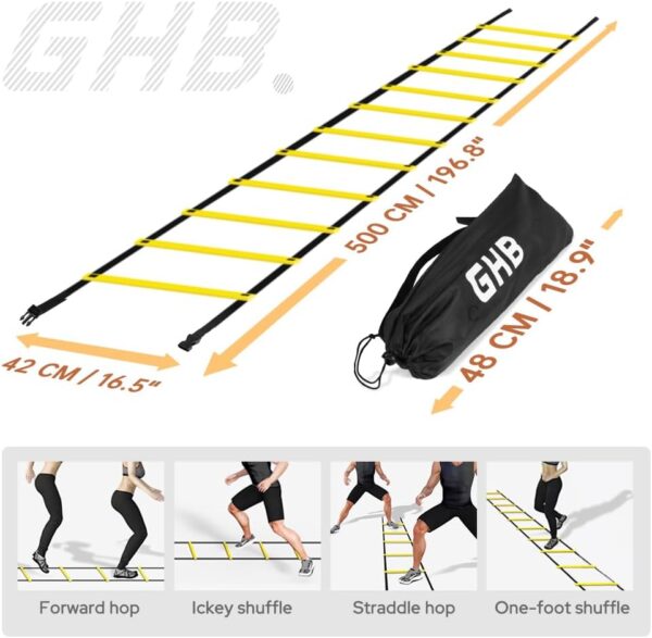 GHB Pro 20ft Agility Ladder - 12 Rungs Speed Training Gear for Athletes - Image 4