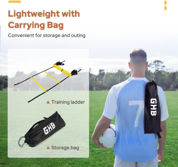 GHB Pro 20ft Agility Ladder - 12 Rungs Speed Training Gear for Athletes - Image 5
