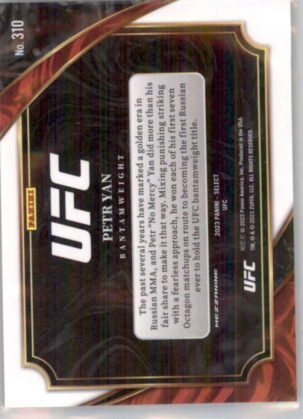 2023 Panini Select Petr Yan UFC Bantamweight Mezzanine Raw NM Card #310 - Image 2