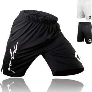 Gold BJJ Jiu Jitsu Shorts - IBJJF Approved No Gi Fight Short - for Grappling, MMA, Wrestling, Muay Thai & Boxing