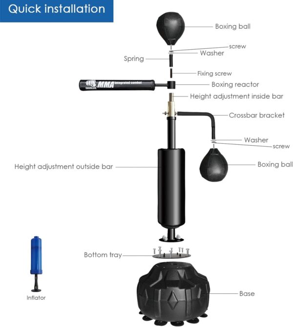 INNOLIFE MMA Boxing Speed Trainer Dual Punch Spinning Bar Reflex Tool - Image 3