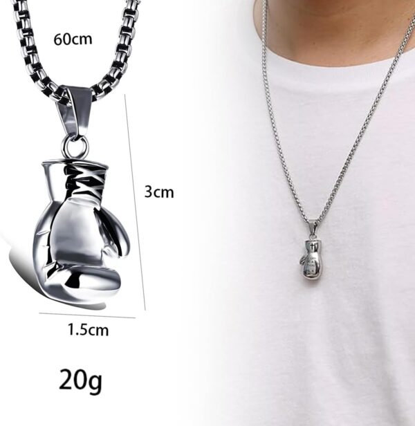 Stainless Steel Boxing Glove Pendant Necklace - Punk Men's Chain - Image 7