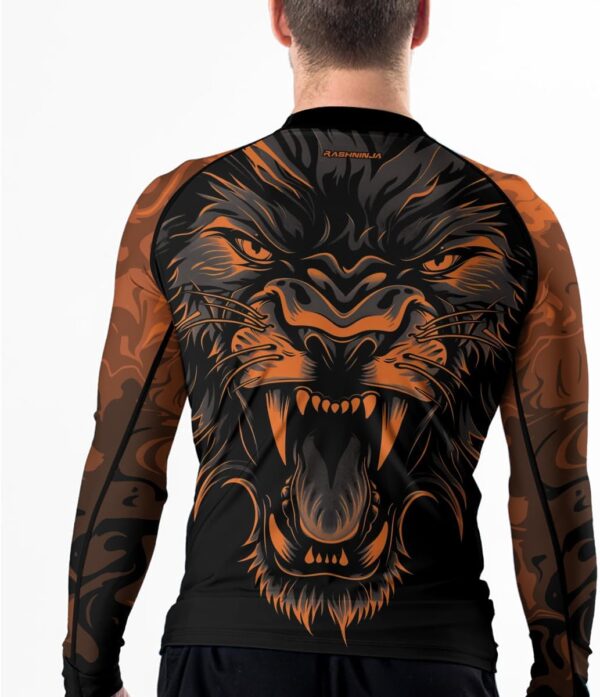 Lion Men's BJJ Rash Guard - Long Sleeve Compression MMA Grappling Shirt - Image 5