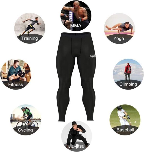 Hawk Sports Men's Compression Spats - BJJ, MMA, Muay Thai Training Tights - Image 3