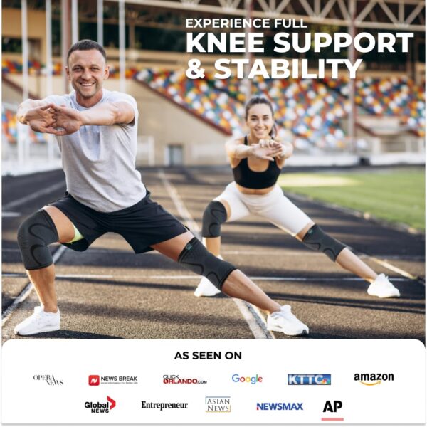 Modvel Knee Brace: 2-Pack Compression Sleeve for Running, Arthritis, ACL Pain Relief - Image 3
