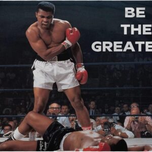 Banger Flags Banger - Be The Greatest - Muhammad Ali Boxing Motivational Inspirational Office Gym Dorm Wall Decor Design on a 3X5 Feet Flag with 4 Grommets for Easy Hanging. Authentic