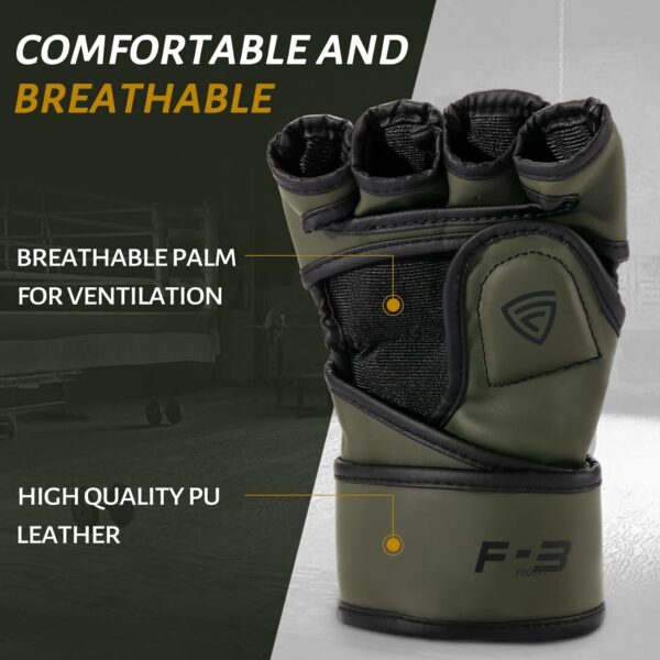 FIVING Pro MMA Gloves: Muay Thai, Sparring & Kickboxing Open Palm Gloves - Image 3