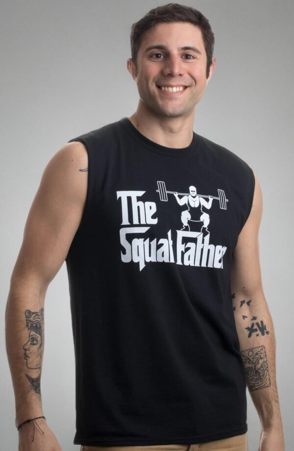 The Squat Father: Funny Weight Lifting Muscle Tank Top for Gym Dads - Image 6