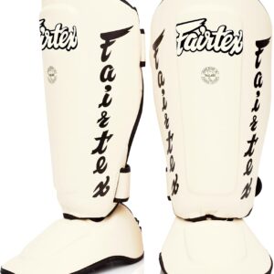 Fairtex SP7 Muay Thai Shin Guards for Men, Women, Kids | Shin Guards Made with Syntek Leather & are Premium, Lightweight & Durable | Detachable shin & Foot Protector