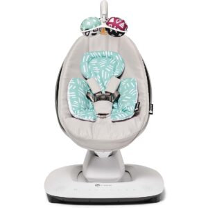 4moms MamaRoo Multi-Motion Baby Swing in Classic Grey with Mesh Infant Insert, Mint