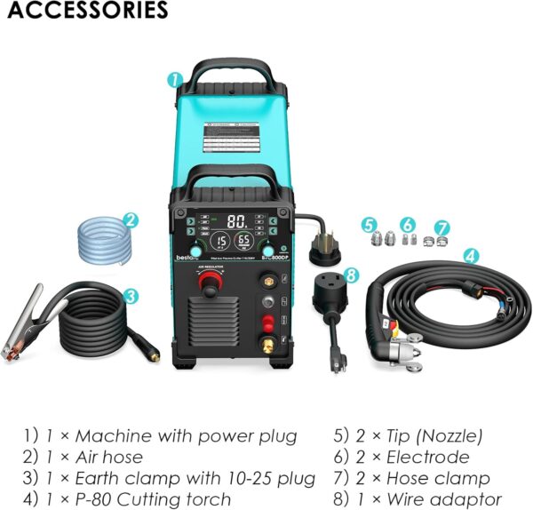 Bestarc BTC800DP 9Gen 80A Dual Voltage Pilot Arc Plasma Cutter Machine - Image 6