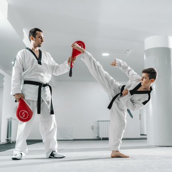 Premium 2-Pack TKD Kick Pads: Martial Arts Training Sparring Gear, Red - Image 2