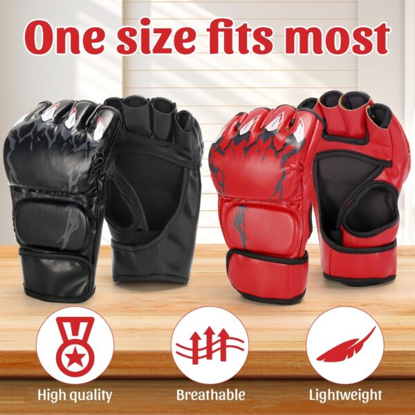 2 Pair Half Finger Boxing Gloves for Men Women | Kickboxing MMA Training Gloves - Image 4