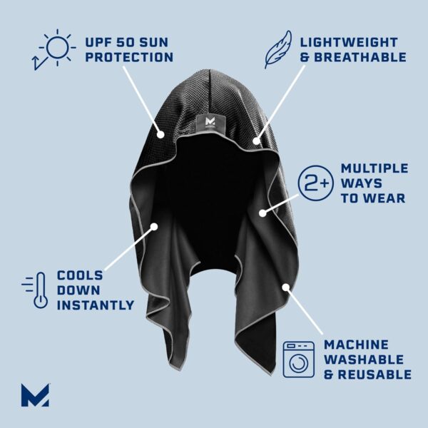 MISSION Cooling Hoodie Towel - UPF 50 Instant Cool Sports Fitness Gym Towel - Image 2