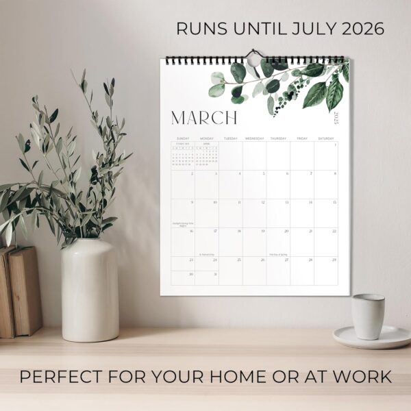 Modern Greenery 2025-2026 Wall Calendar - 18-Month Academic Planner - Image 2