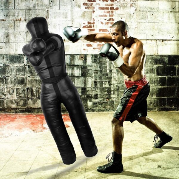 Aoneky 6ft Leather Unfilled Grappling Dummy - MMA BJJ UFC Training Gear - Image 2