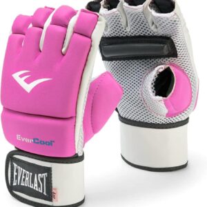 Everlast Evercool Breathable and Comfortable Full Wristwrap Support Neoprene MMA Kickboxing Gloves with Mesh Palm and Knuckle Padding, Pink