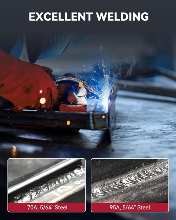 ARCCAPTAIN 130A 3-in-1 Portable MIG Welder - Flux Core, TIG, Stick, 110V - Image 3