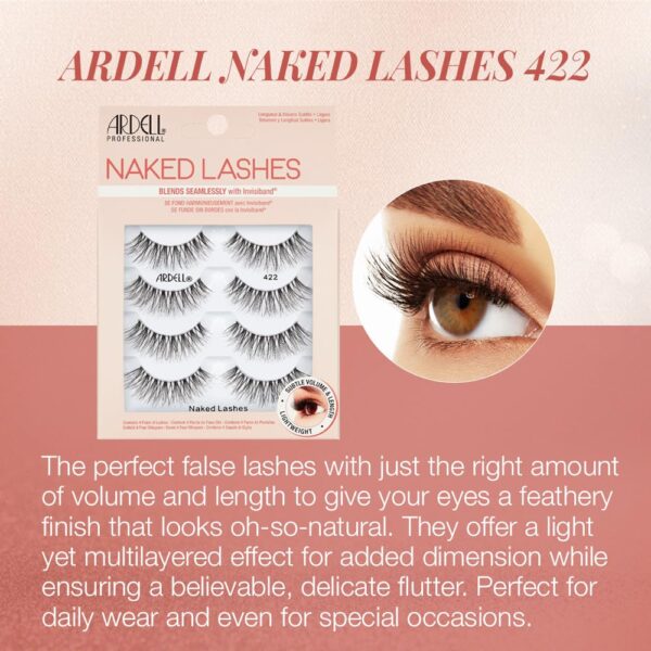 Ardell Naked Lashes 422: Natural-Looking Lightweight False Eyelashes 4-Pack - Image 2