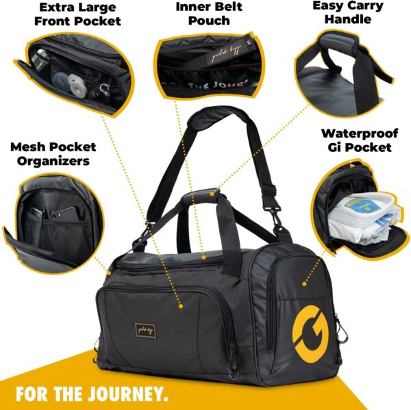 Gold BJJ Ultimate Waterproof Martial Arts Duffle Bag with Gi Wet Gear Pocket - Image 2