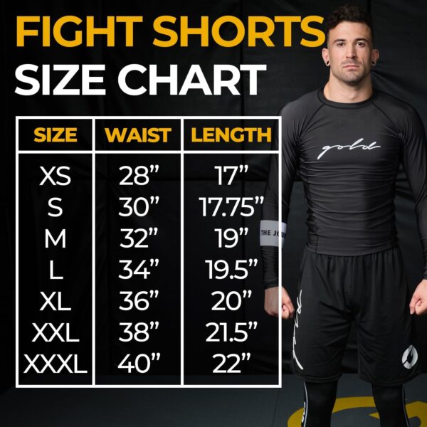 Gold BJJ Shorts: IBJJF Approved No-Gi Grappling Shorts for MMA & Combat Sports - Image 3