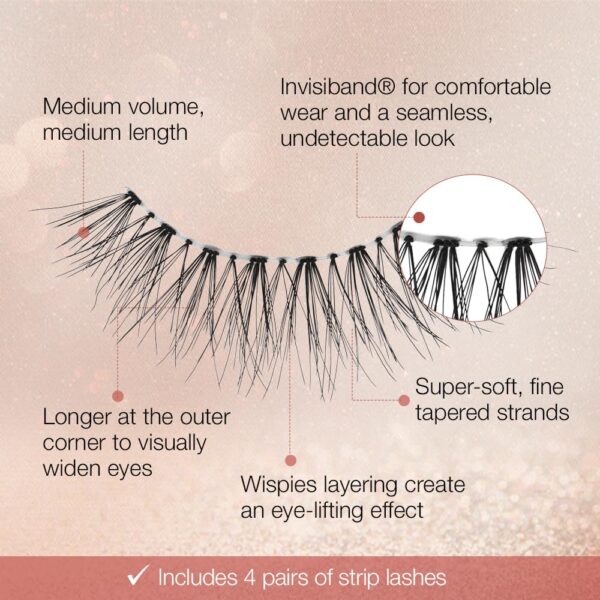 Ardell Naked Lashes 422: Natural-Looking Lightweight False Eyelashes 4-Pack - Image 4