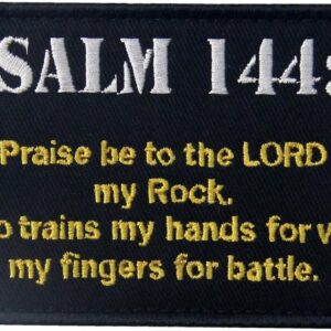 Tactical Psalm 144:1 BNW Patch Combat Badge Morale Applique Embroidered Fastener Hook & Loop Emblem