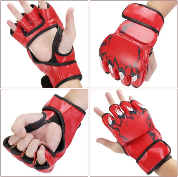 2 Pair Half Finger Boxing Gloves for Men Women | Kickboxing MMA Training Gloves - Image 6