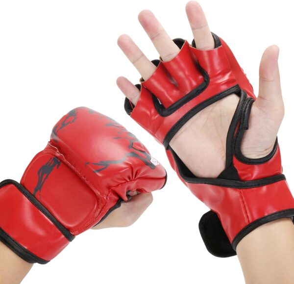 2 Pair Half Finger Boxing Gloves for Men Women | Kickboxing MMA Training Gloves - Image 2
