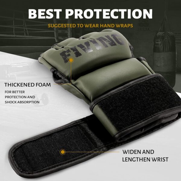 FIVING Pro MMA Gloves: Muay Thai, Sparring & Kickboxing Open Palm Gloves - Image 4