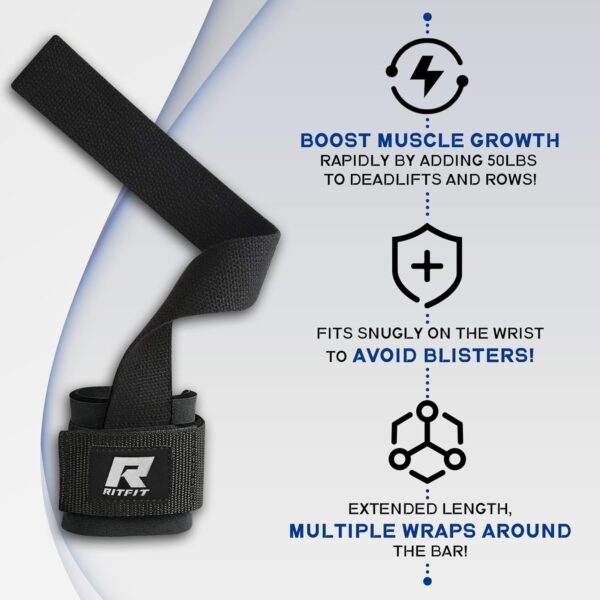 RitFit Pro Weightlifting Wrist Wraps - Heavy Duty Support for Lifting & Training - Image 2