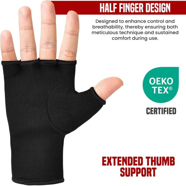 RDX Boxing Hand Wraps: Pro MMA Muay Thai Half-Finger Training Gloves - Image 5
