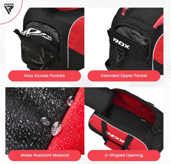 RDX Large Gym Duffle Bag: Lightweight Sports & MMA Fitness Travel Backpack - Image 4