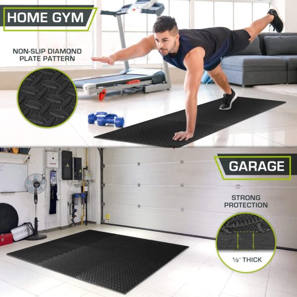 ProsourceFit Interlocking EVA Foam Exercise Mat - Home Gym Flooring, 24x24x0.5in - Image 3