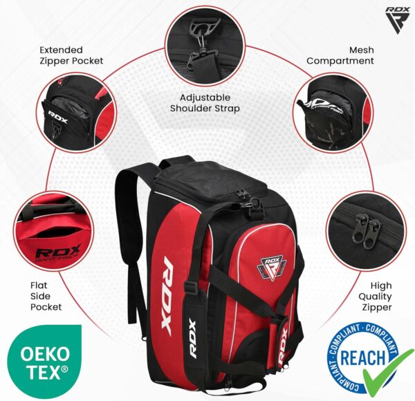 RDX Large Gym Duffle Bag: Lightweight Sports & MMA Fitness Travel Backpack - Image 2